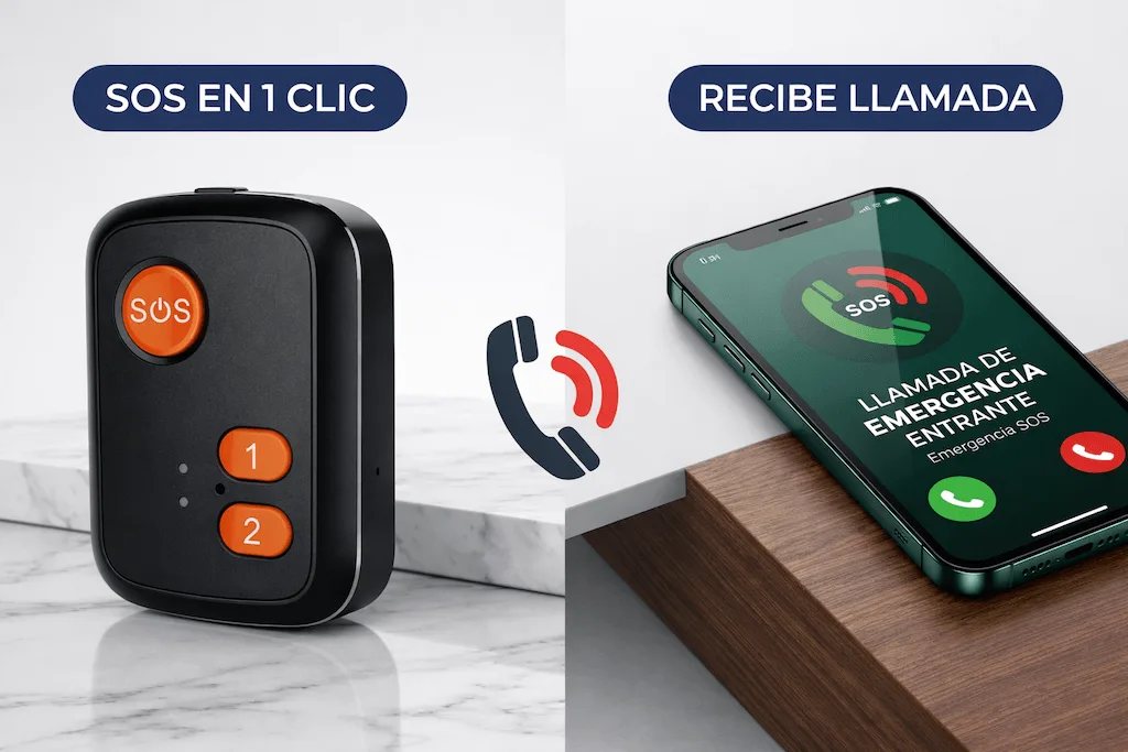Botón de pánico de protección personal Syscall con llamada de emergencia SOS directa para personal en ruta